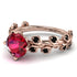 Leaves All Around Rose Gold Ruby Ring - Sydney 2ct No. 41